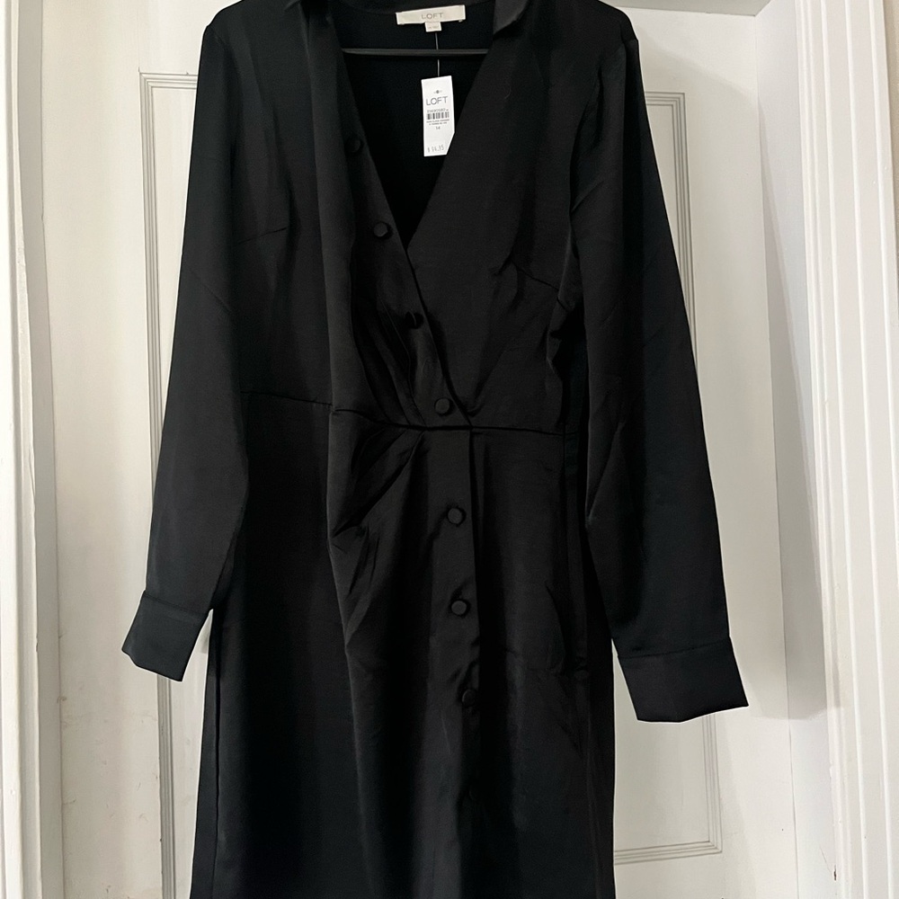 Elegant Black Button-Down Dress